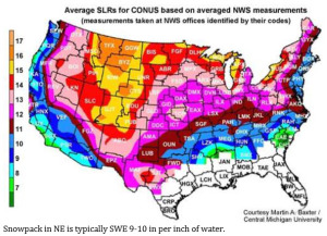 National SLR snow to liquid